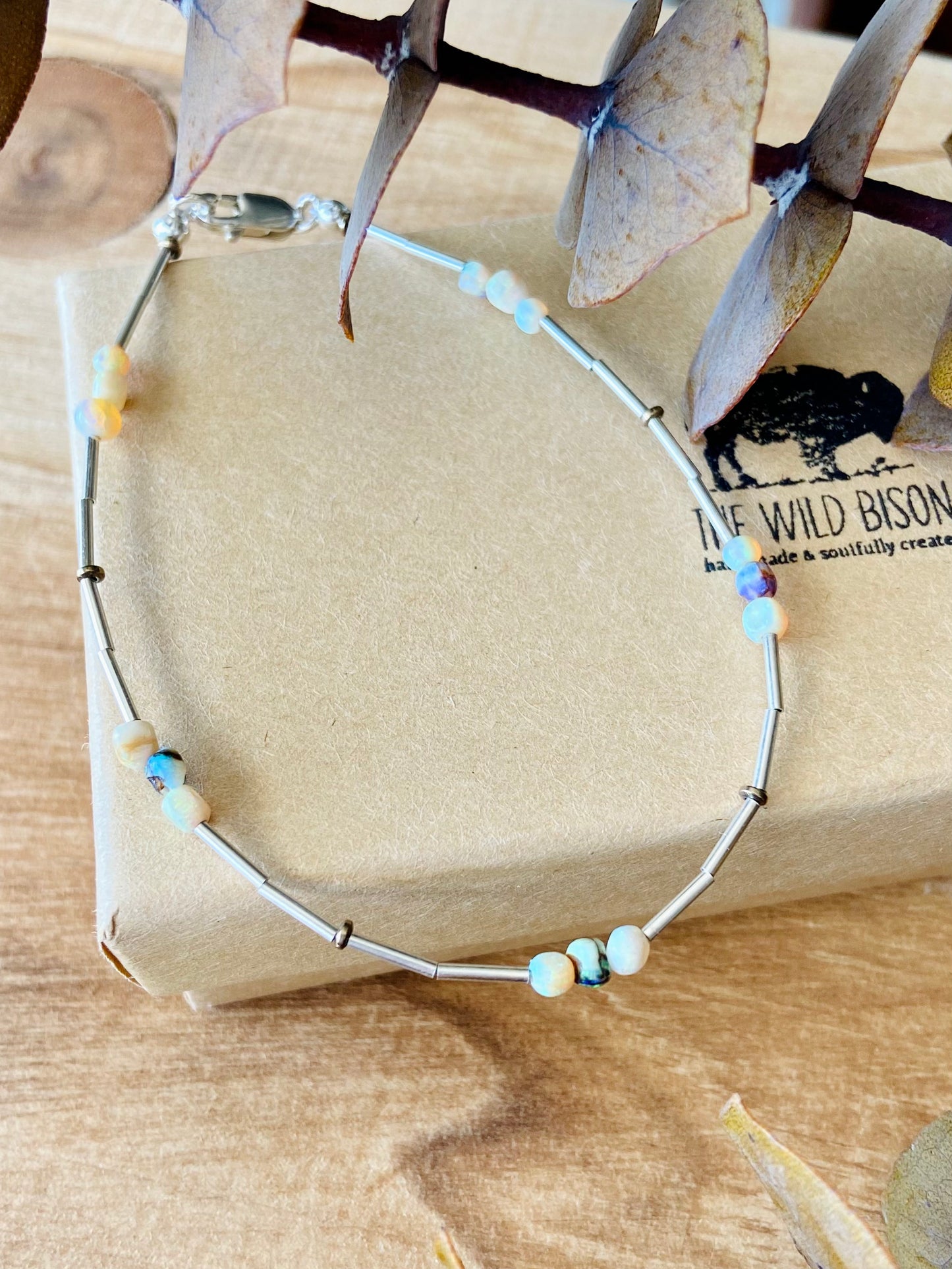 Sterling Silver and Opal Bracelet